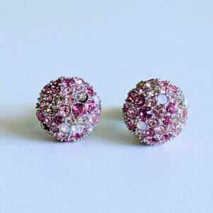 NEW Chamilia Kaleidoscope Pavé Stud Earrings Pink Gems Sterling Silver 925